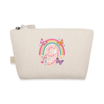 Rainbow Butterfly 9th Birthday Girl - Organic Pouch - nature - Front