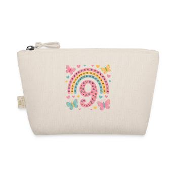 Rainbow Butterfly 9th Birthday Girl - Organic Pouch - nature - Front