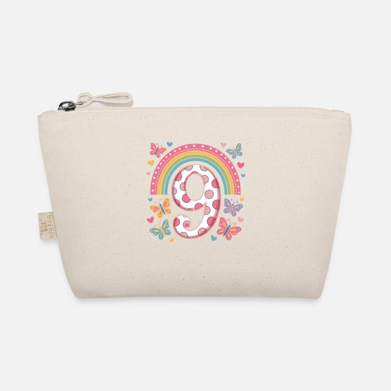 Regenbogen Schmetterling 9. Geburtstag Mädchen Bio-Täschchen