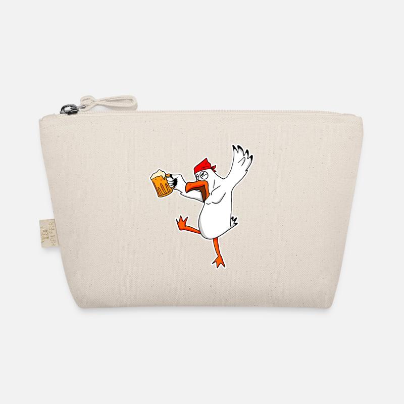 Humorous Beer Garden Drunken Seagull with Beer Organic Pouch