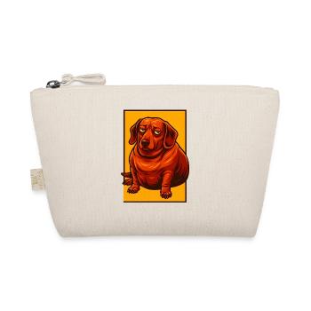 Expressive Dachshund Pop Art, Chubby Dog Lover  - Organic Pouch - nature - Front
