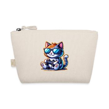 Cat Gaming Gamer - Organic Pouch - nature - Front