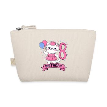 8th Birthday Girl Princess Cat 8 - Organic Pouch - nature - Front