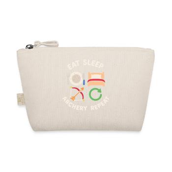 Eat Sleep Archery Repeat Funny Archer Bow - Organic Pouch - nature - Front