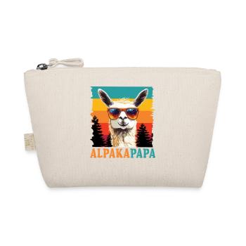 Väter ALPAKAPAPA Retro Lama Lustiges - Bio-Täschchen - Natur - Vorne