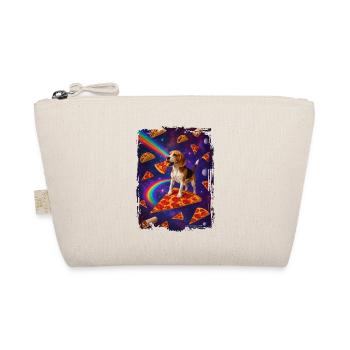 Dog on pizza in space with rainbow - Organic Pouch - nature - Front