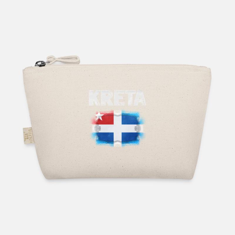 Kreta Flagge Design mit Wasserfarben-Effekt - Bio-Täschchen - Natur