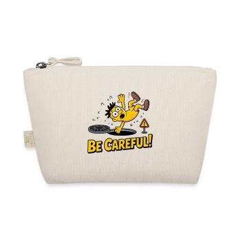 Animated Warning Character Be Careful Design - Organic Pouch - nature - Front