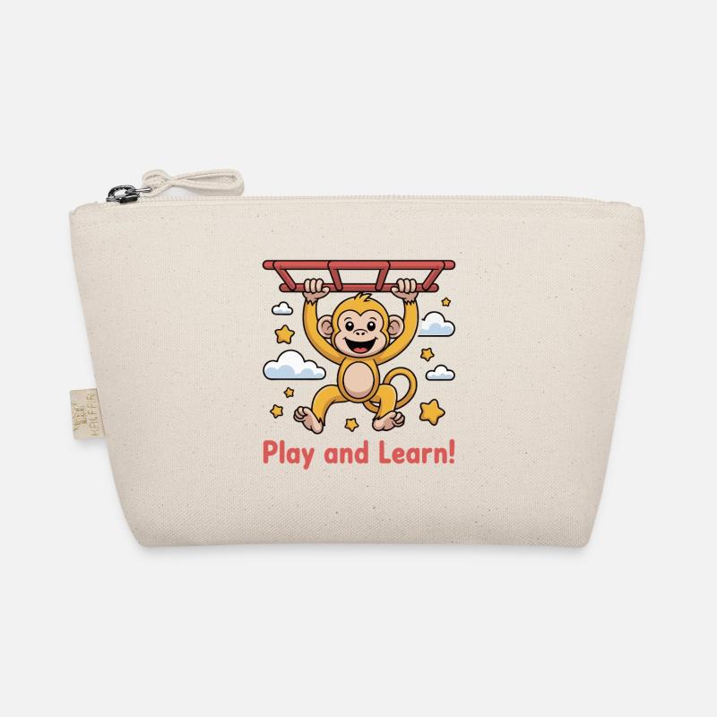 Cheerful Monkey Playground Design Organic Pouch