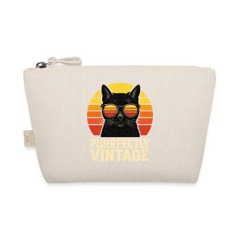 Purrfectly Vintage Chat Avec Lunettes - Trousse biologique - nature - Devant