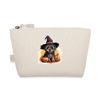 Halloween Witch Hat Pumpkin Dog Yorkshire Terrier - Organic Pouch - nature - Front