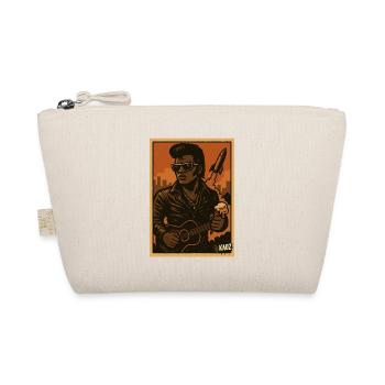 Retro Rockabilly Rebel with Rocket - Organic Pouch - nature - Front
