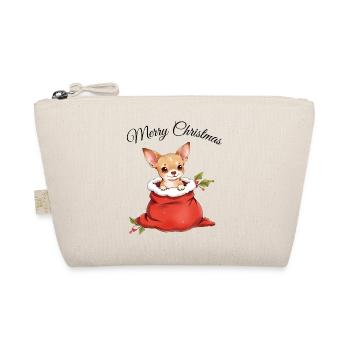 Chihuahua im Geschenkesack – Merry Christmas - Bio-Täschchen - Natur - Vorne