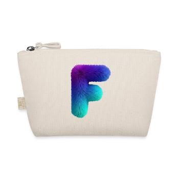 Letter F in fur look with color gradient - Organic Pouch - nature - Front