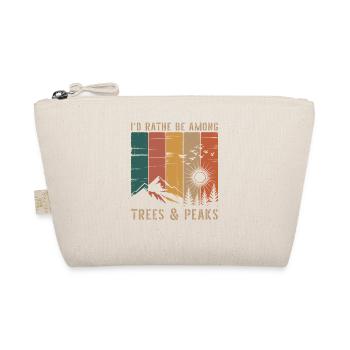 Retro Nature Mountains Silhouette Saying Hiking - Organic Pouch - nature - Front