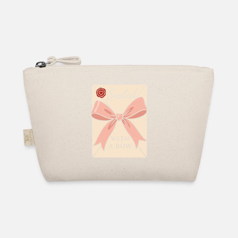 Coquette Aesthetic Bow Pattern Girly Pastel Organic Pouch