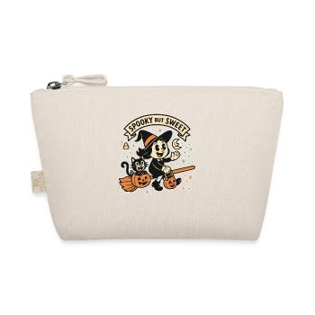 Cute Witch with Pumpkins - Organic Pouch - nature - Front