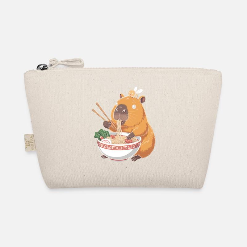 Capybara Ramen Kawaii Mit Biene - Bio-Täschchen - Natur