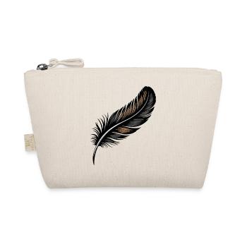 Elegant Black and Gold Feather Design - Organic Pouch - nature - Front