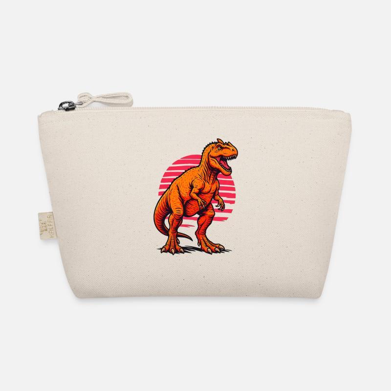 Vibrant Dinosaur Illustration for Apparel Organic Pouch