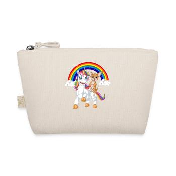 Chihuahua Riding Unicorn - Organic Pouch - nature - Front