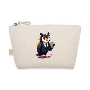 Élégant imprimé hibou dans le style business et café - Trousse biologique - nature - Devant