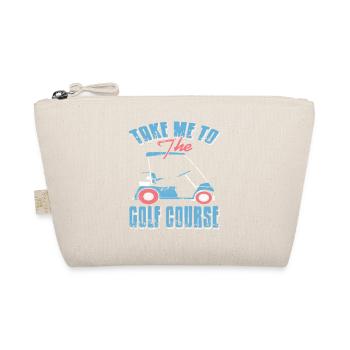 Bold Minimal Golf Bag Silhouette Course Vibe - Organic Pouch - nature - Front