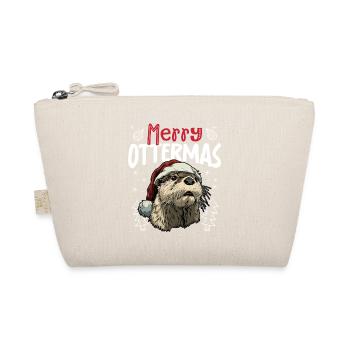 Merry Ottermas Lustiges Otter Weihnachtsmotiv - Bio-Täschchen - Natur - Vorne