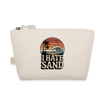I Hate Sand Lustiger Retro Strand Urlaubs Spruch - Bio-Täschchen - Natur - Vorne