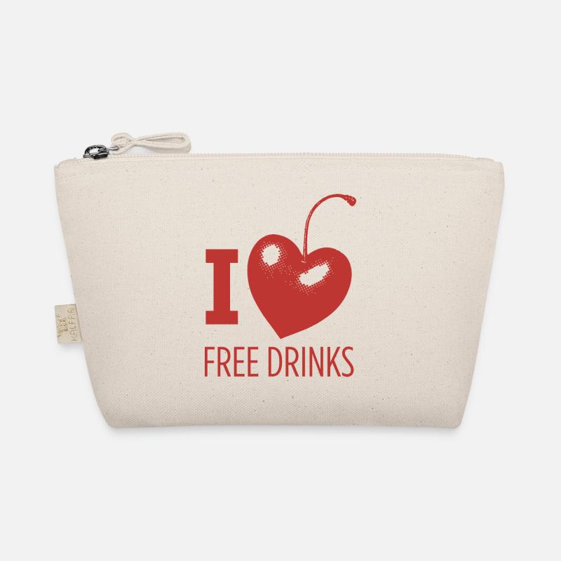 I Love Free Drinks – Charmantes Party-Statement - Bio-Täschchen - Natur