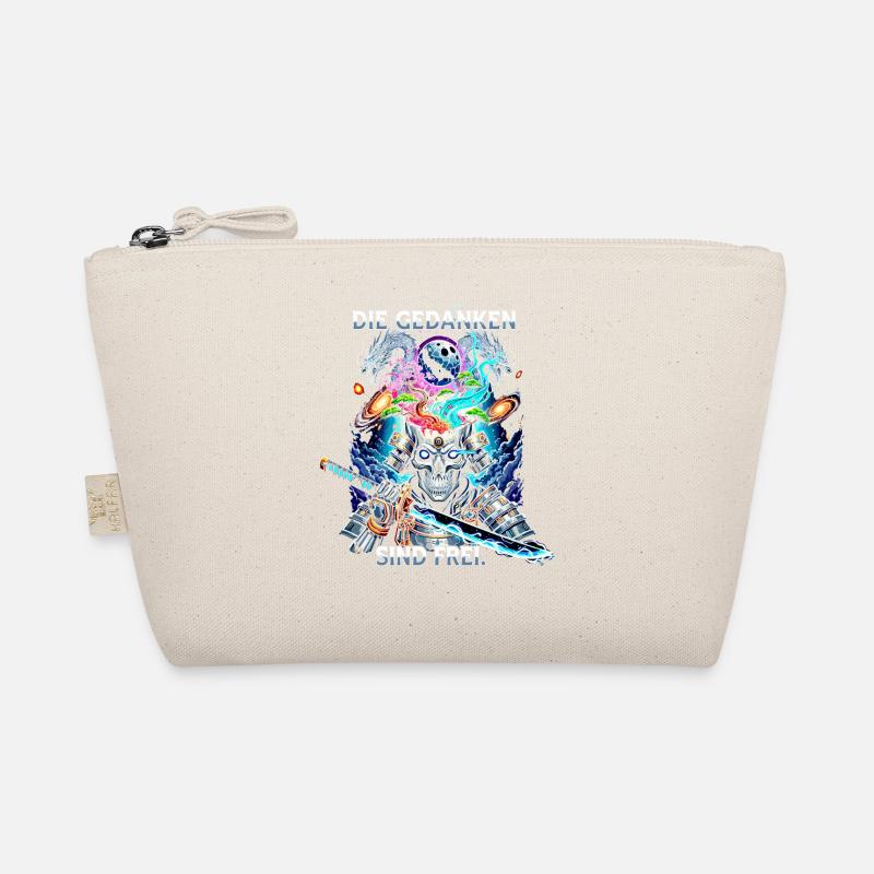 Thoughts Are Free Skull Samurai Organic Pouch