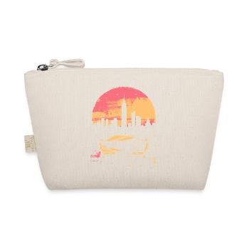 Synthwave 80s Vaporwave Retro Car Skyline Motif - Organic Pouch - nature - Front