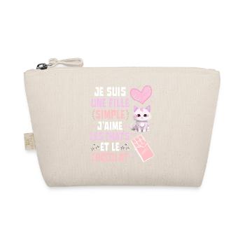 Je suis une fille Simple Chats et Chocolat - Trousse biologique - nature - Devant