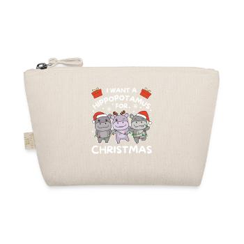 I want a hippo for Christmas cute hippos - Organic Pouch - nature - Front
