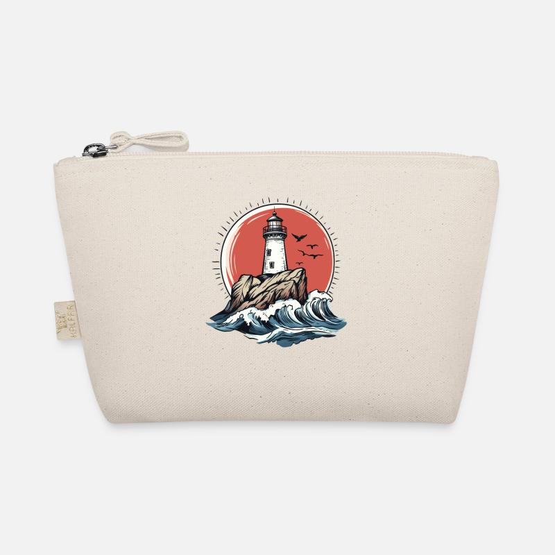 Lighthouse on rocky coast Organic Pouch