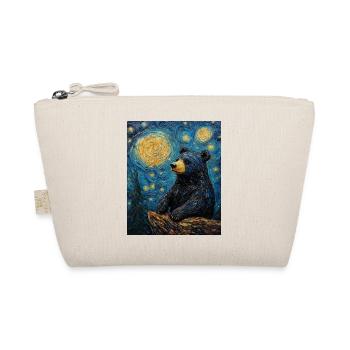 Bear Bears Van Gogh Style Starry Night - Organic Pouch - nature - Front