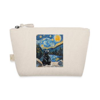 Bear Bears Van Gogh Style Starry Night - Organic Pouch - nature - Front