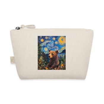Bear Bears Van Gogh Style Starry Night - Organic Pouch - nature - Front