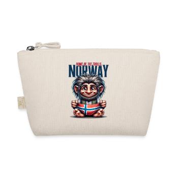 Norwegischer Troll mit Flagge - Bio-Täschchen - Natur - Vorne