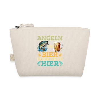 Werdender Papa ANGELN UND BIER DARUM BIN ICH HIER - Bio-Täschchen - Natur - Vorne