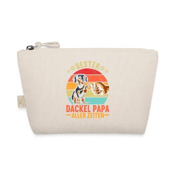 Dackel Papa Dachshund Design Männer Vatertag - Bio-Täschchen - Natur - Vorne