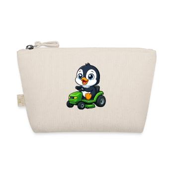 Dessin animé mignon de jardinage de tondeuse à gazon de pingouin - Trousse biologique - nature - Devant