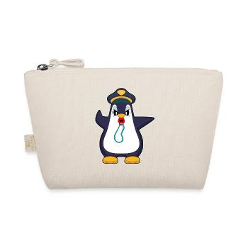 Pinguin Polizist Trillerpfeife Polizei - Bio-Täschchen - Natur - Vorne