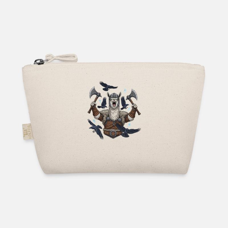 Wikinger Alpaka Berserker mit Raben Bio-Täschchen