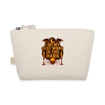 Dark Moon and Skulls Gothic Halloween Design - Organic Pouch - nature - Front