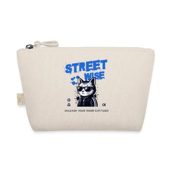Raffinierte Streetwear-Katze - Bio-Täschchen - Natur - Vorne