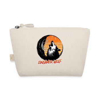 Wolf Spirit LONE WOLF Retro Funny - Organic Pouch - nature - Front