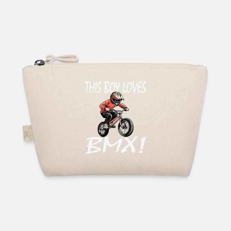 Jeune pilote de BMX avec casque Trousse biologique
