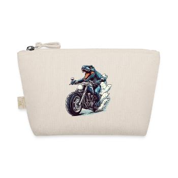 Prehistoric T-Rex on motorcycle - Organic Pouch - nature - Front