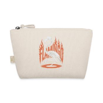 Flamingo Flames Skeleton Halloween - Organic Pouch - nature - Front